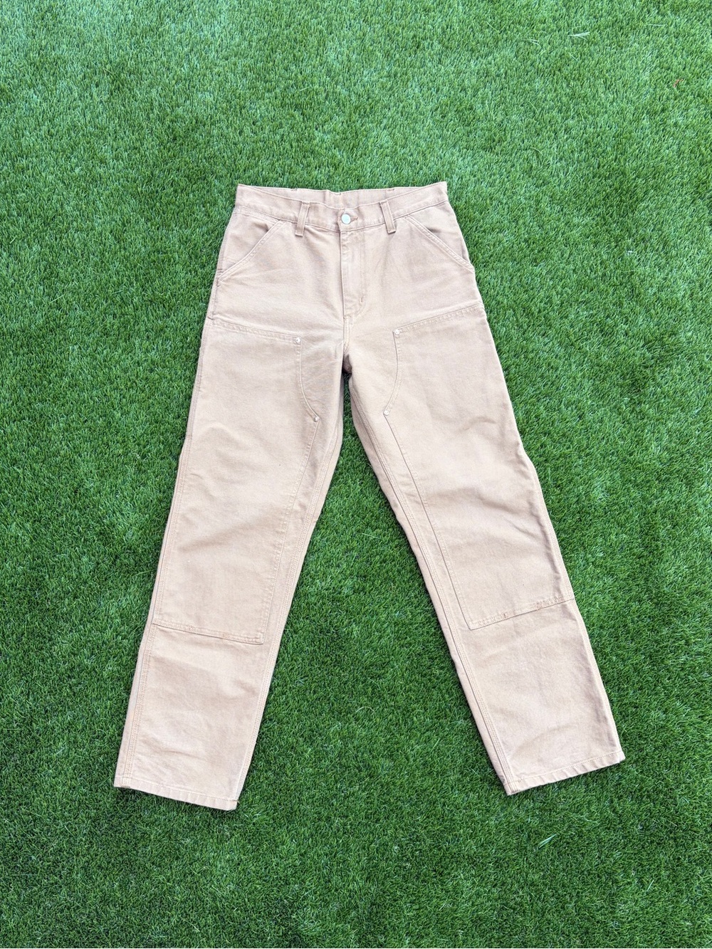 Carhartt WIP Double Knee Pants Canvas Work Trousers Hamilton Brown Size 28x32
